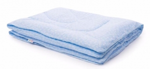 Одеяло Vikalex 110х140 бязь + холлофайбер (цвет голубой с бантиками)