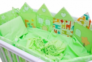 Комплект в детскую кроватку Valle Grace зеленый 7 предметов