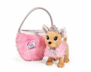 Плюшевая собачка Chi Chi Love (Чи Чи Лав) Чихуахуа, Принцесса, с пушистой сумкой